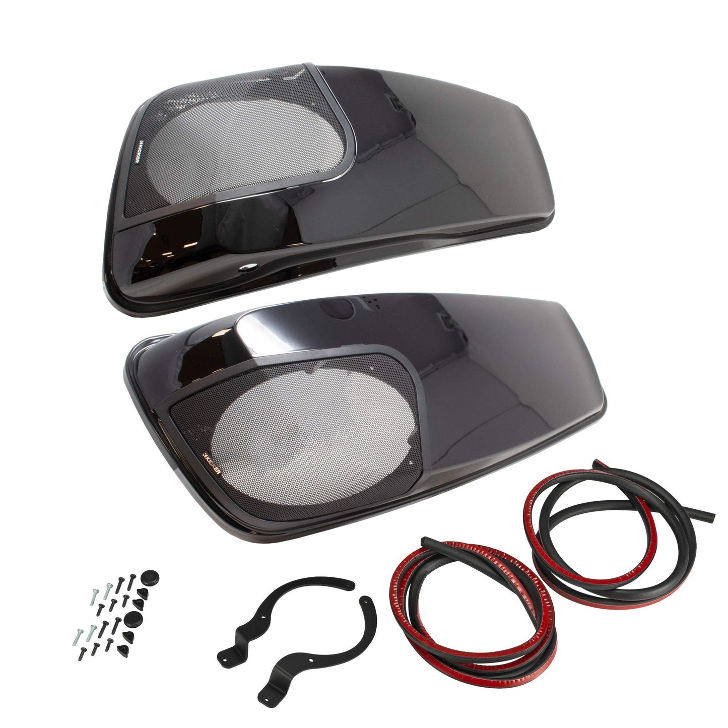 Kicker 46HDBL69VB Painted Left and Right Bag Lid Kit with 6x9 Speakers for Harley Davidson Motorcycles