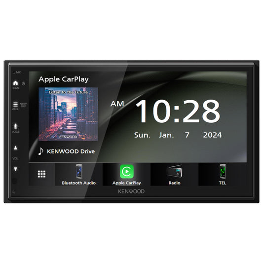 Kenwood DMX4710S 6.8" CarPlay Receiver + KFC-1666S 6.5" Speakers Bundle - complete bundle components