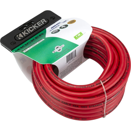 Kicker 47KMWPR420 Marine 4awg Power Wire, 20ft, Red