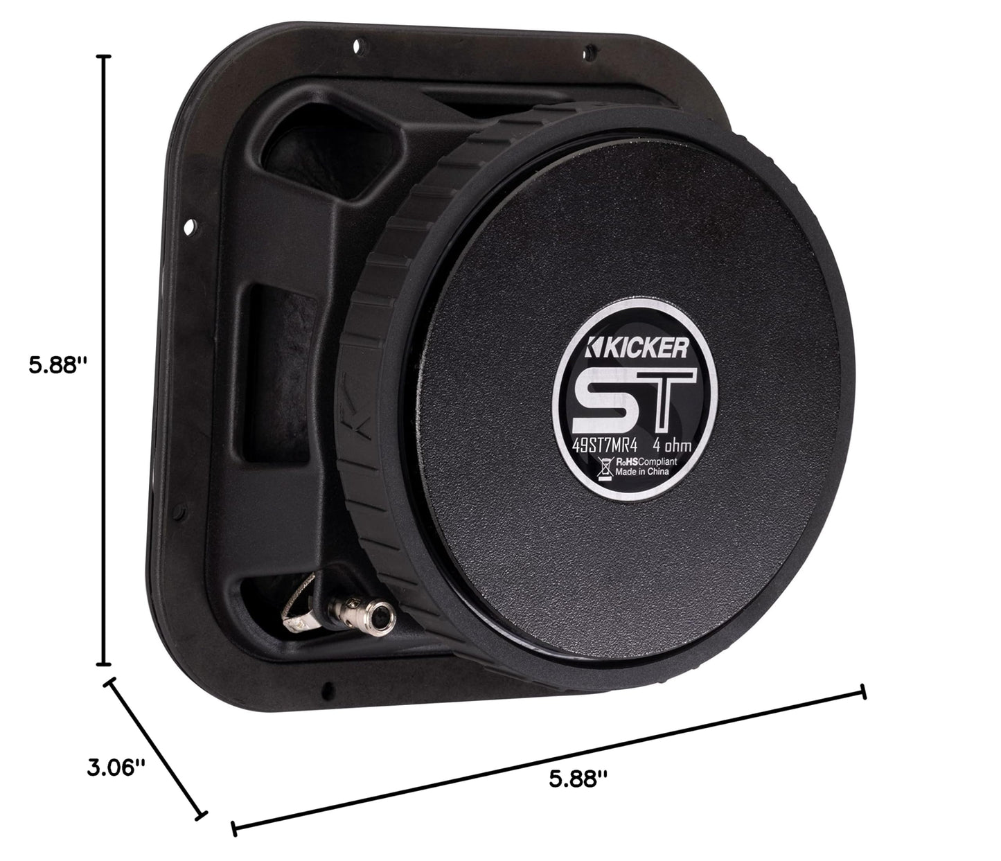 Kicker 49ST7MR4 7" Street Series Square Mid-Bass, Pair, 4 Ohm, Pair
