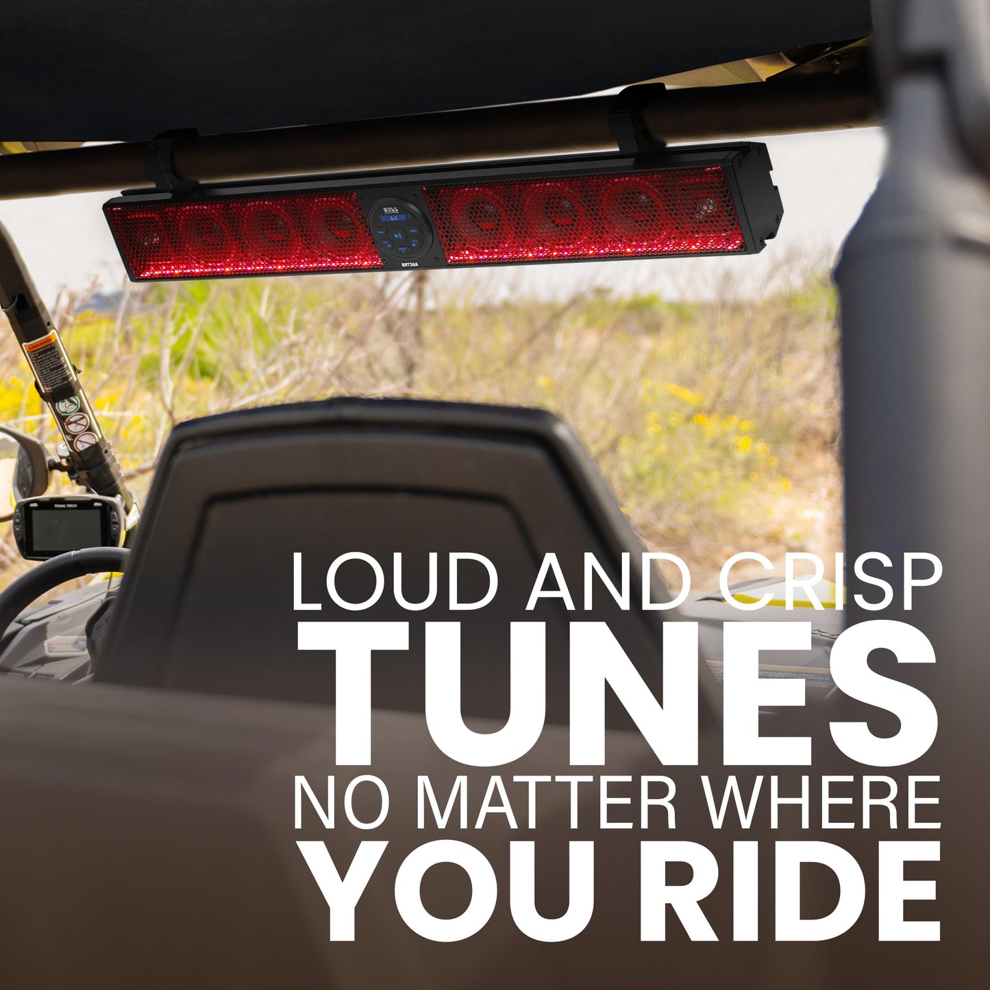 BOSS Audio Systems BRT36RGB ATV UTV 36" Multi-Color LED Self-Amplified Sound Bar USB