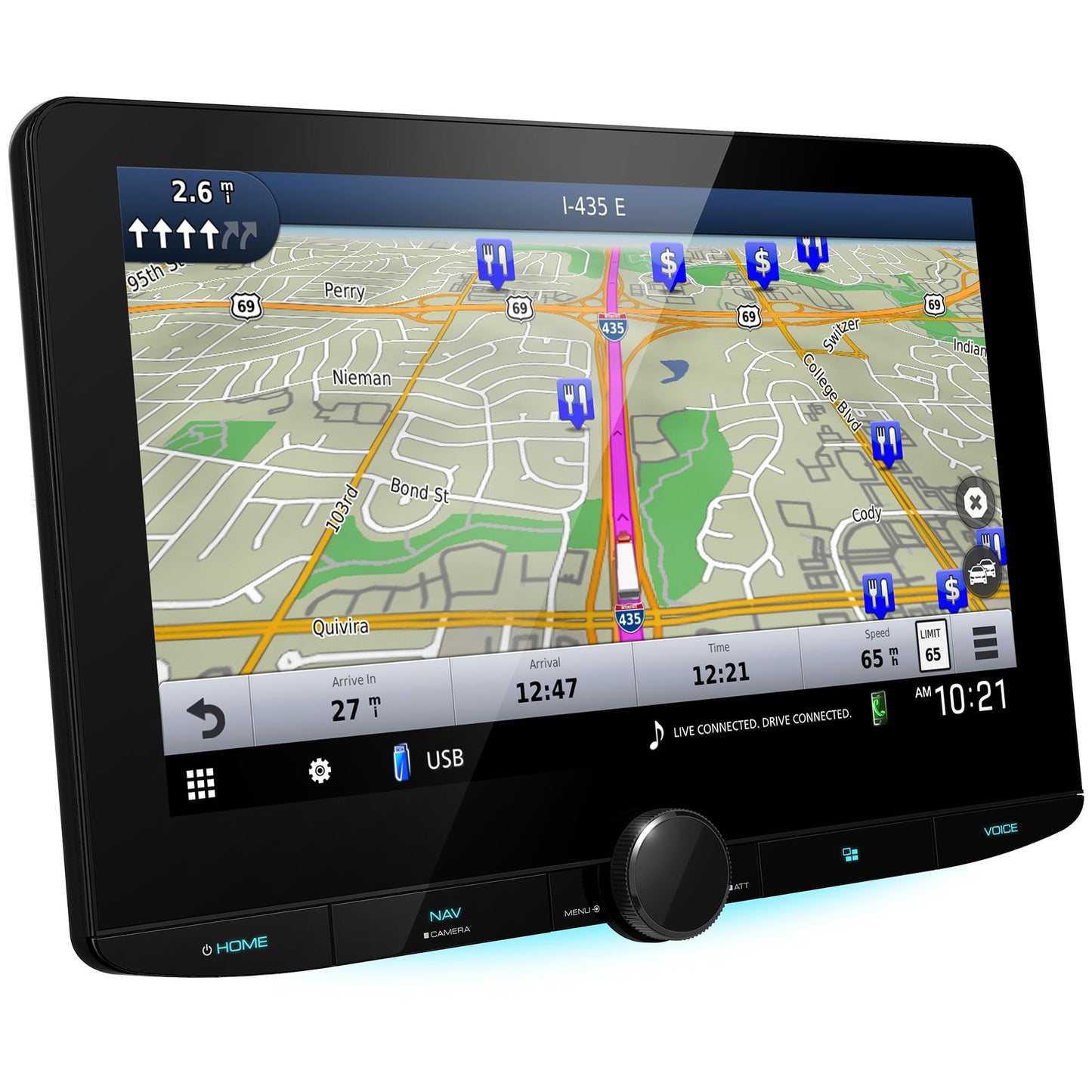 Kenwood DNR1008RVS 10.1" GPS Navigation AM FM CarPlay Android Auto RV Stereo