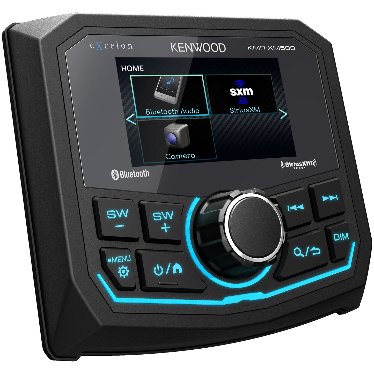 Kenwood KMR-XM500 Weatherproof Marine Receiver, Bluetooth, 2.7 Inch LCD