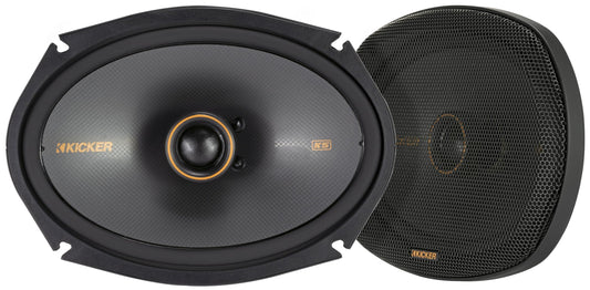 Kicker 51KSC6904 Coaxial Speaker System, 2-Way Design, Pair, 6" x 9", Pair