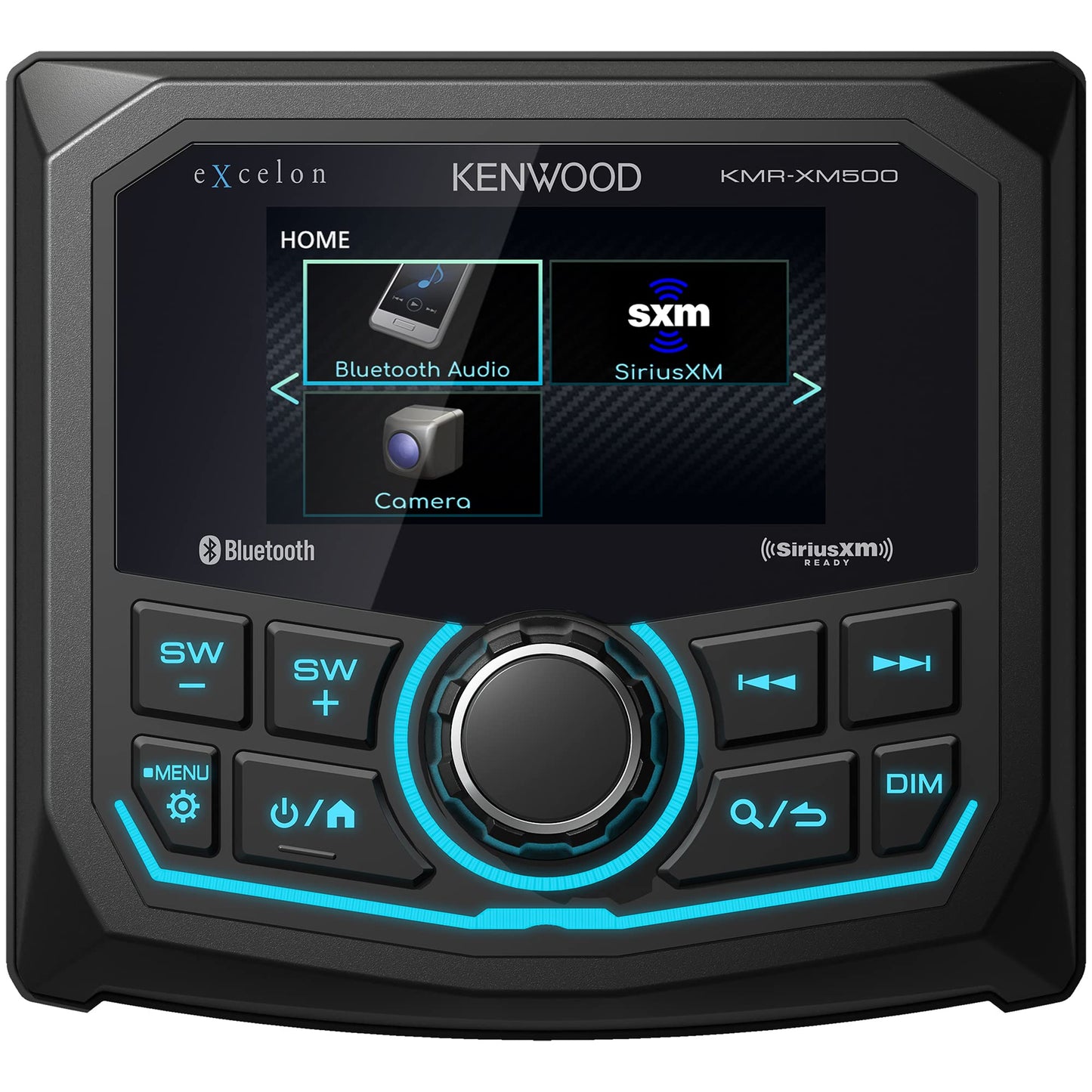 Kenwood KMR-XM500 Weatherproof Marine Receiver, Bluetooth, 2.7 Inch LCD