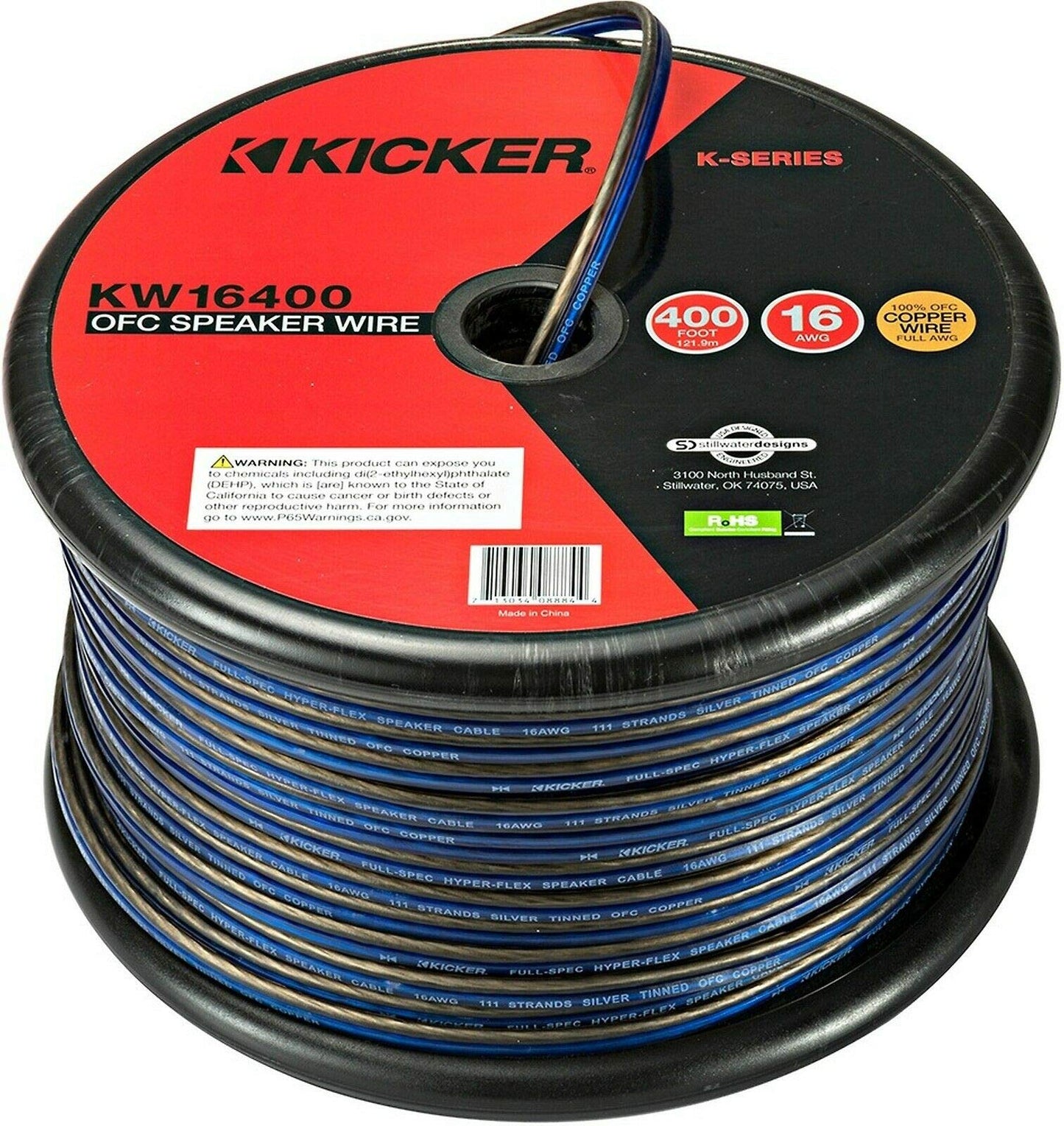 Kicker 46KW16400 16AWG Speaker Wire Spool 400FT
