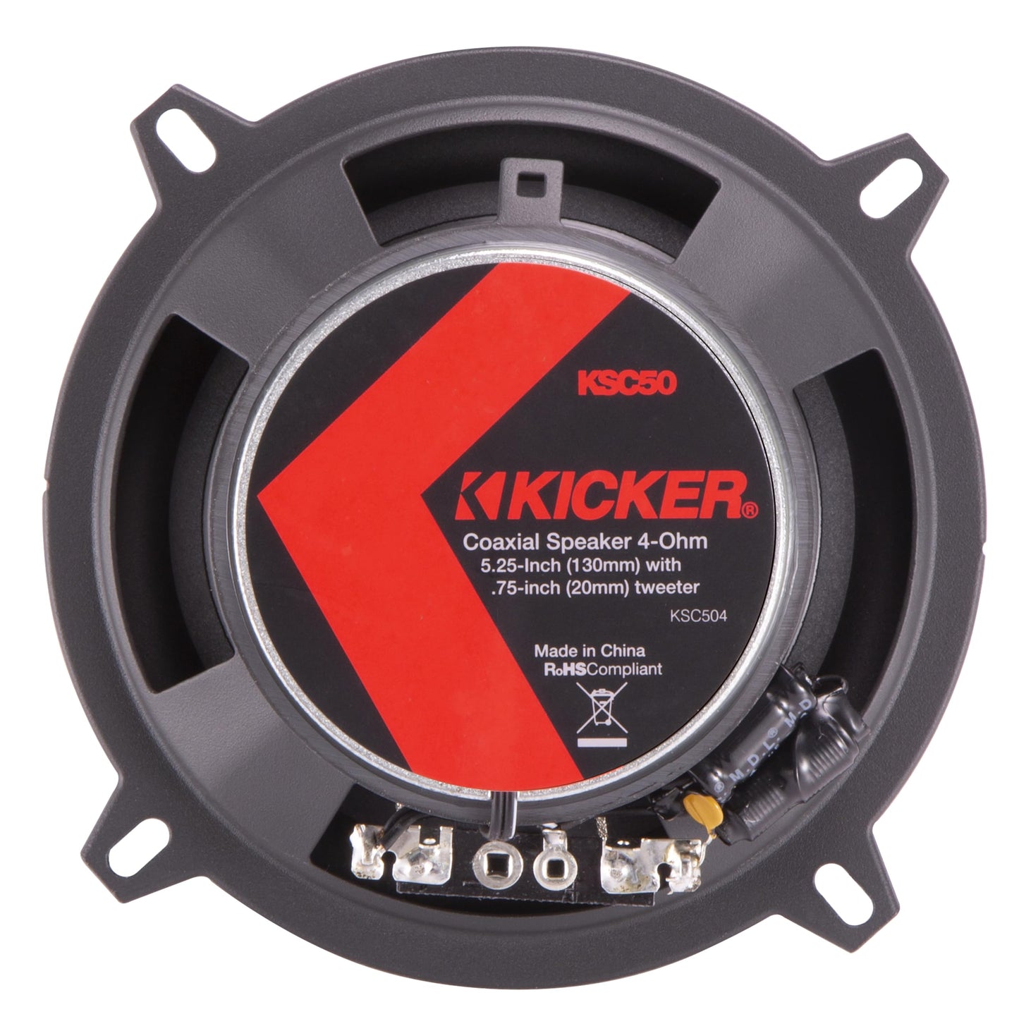 Kicker 51KSC504 Coaxial Speaker System, 2-Way Design, Pair, 5.25"