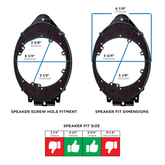 Metra 82-3005 6 to 6.75-Inch Speaker Adapter Plates for GM Vehicles