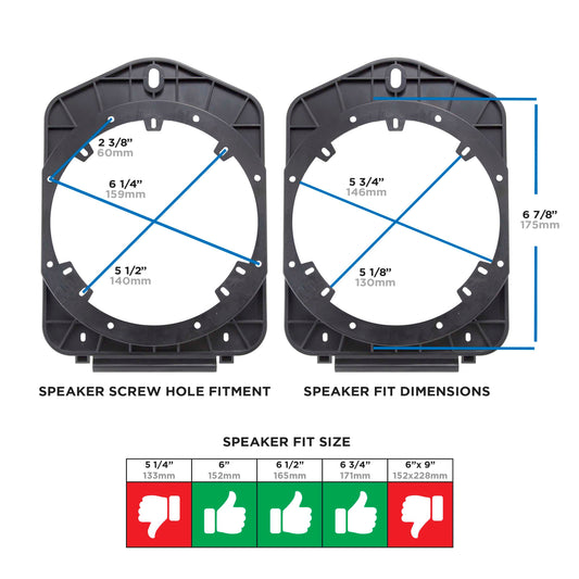 Metra 82-3020 Rear 6 to 6.75-Inch Speaker Adapters for Silverado/Sierra