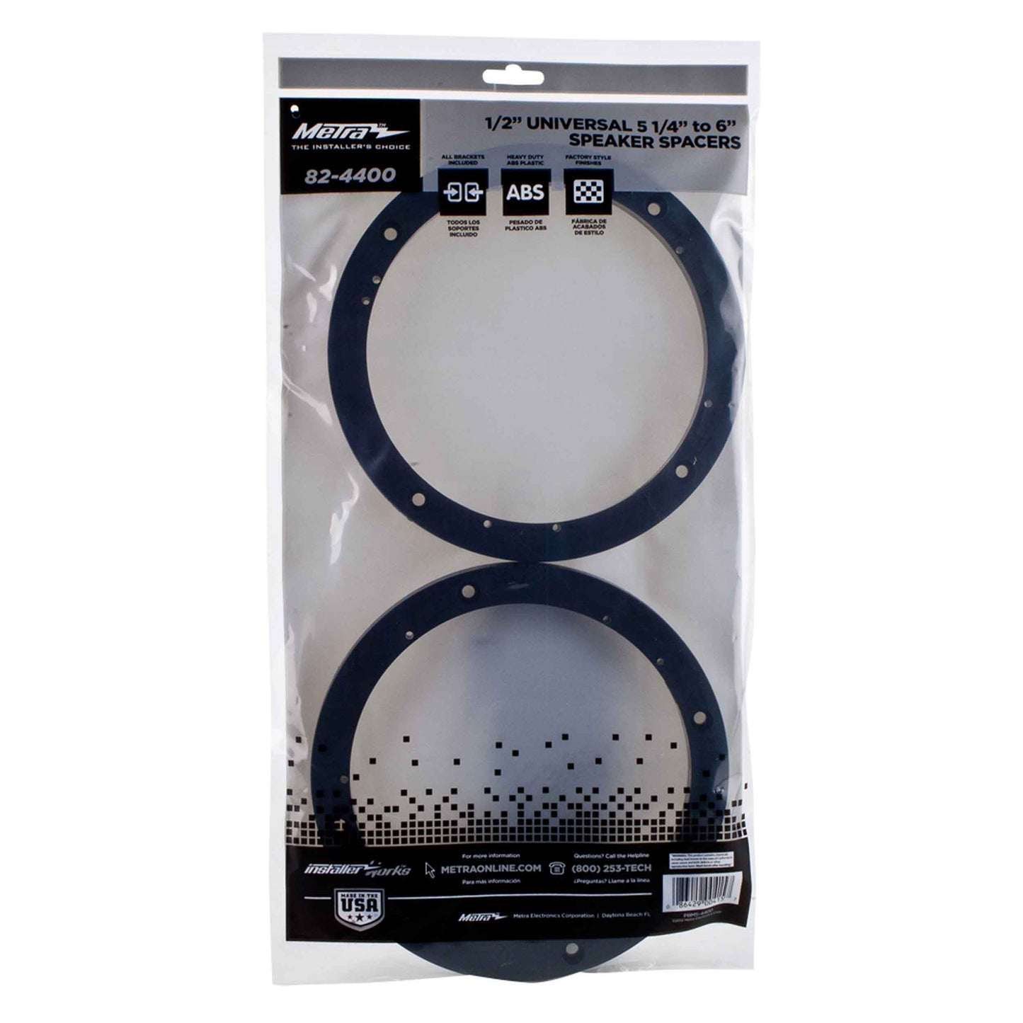 Metra 82-4400 Universal 1/2 Inch 6-6.5 Speaker Spacer Pair
