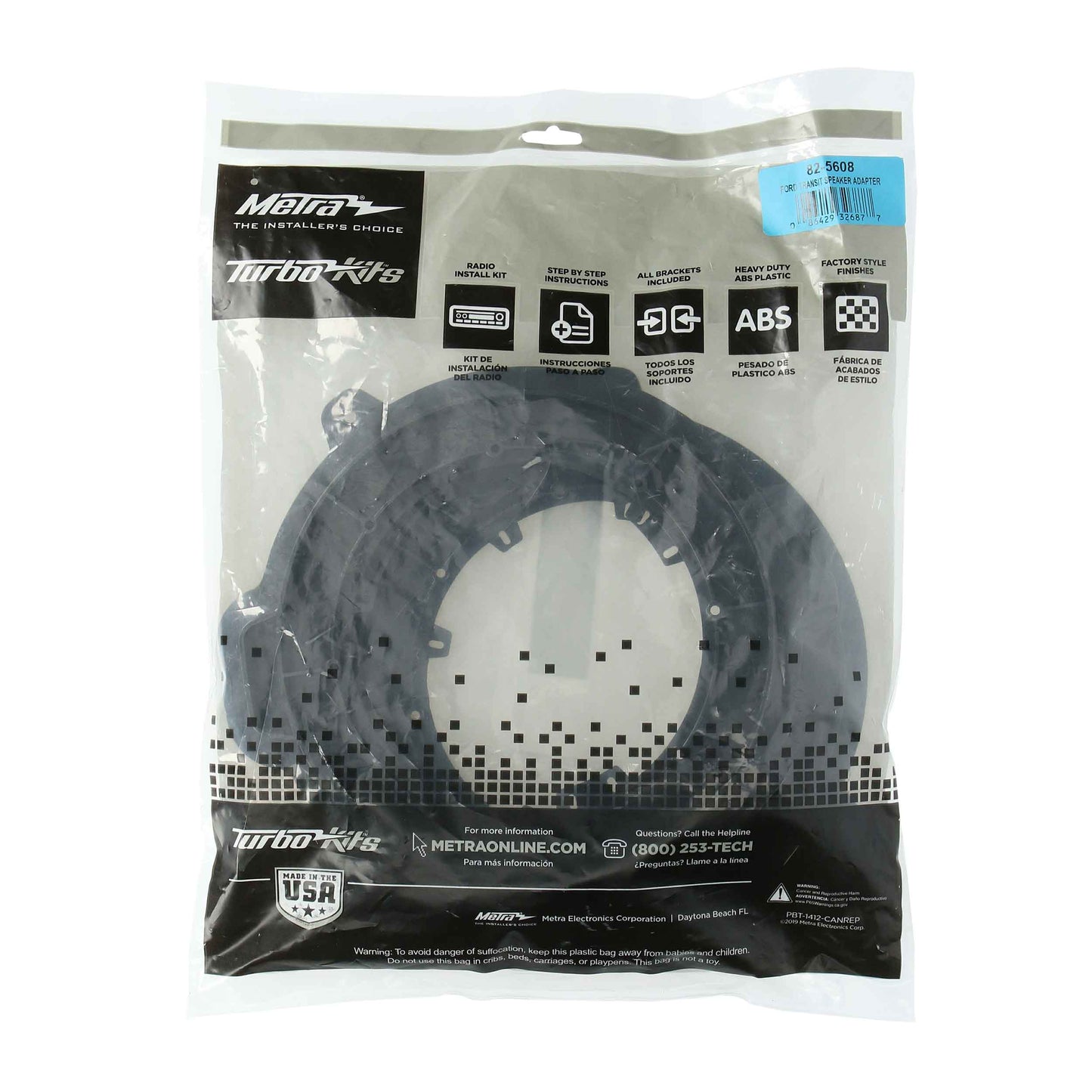 Metra 82-5608 Rear 6-6.75 Speaker Adapters for Ford Transit