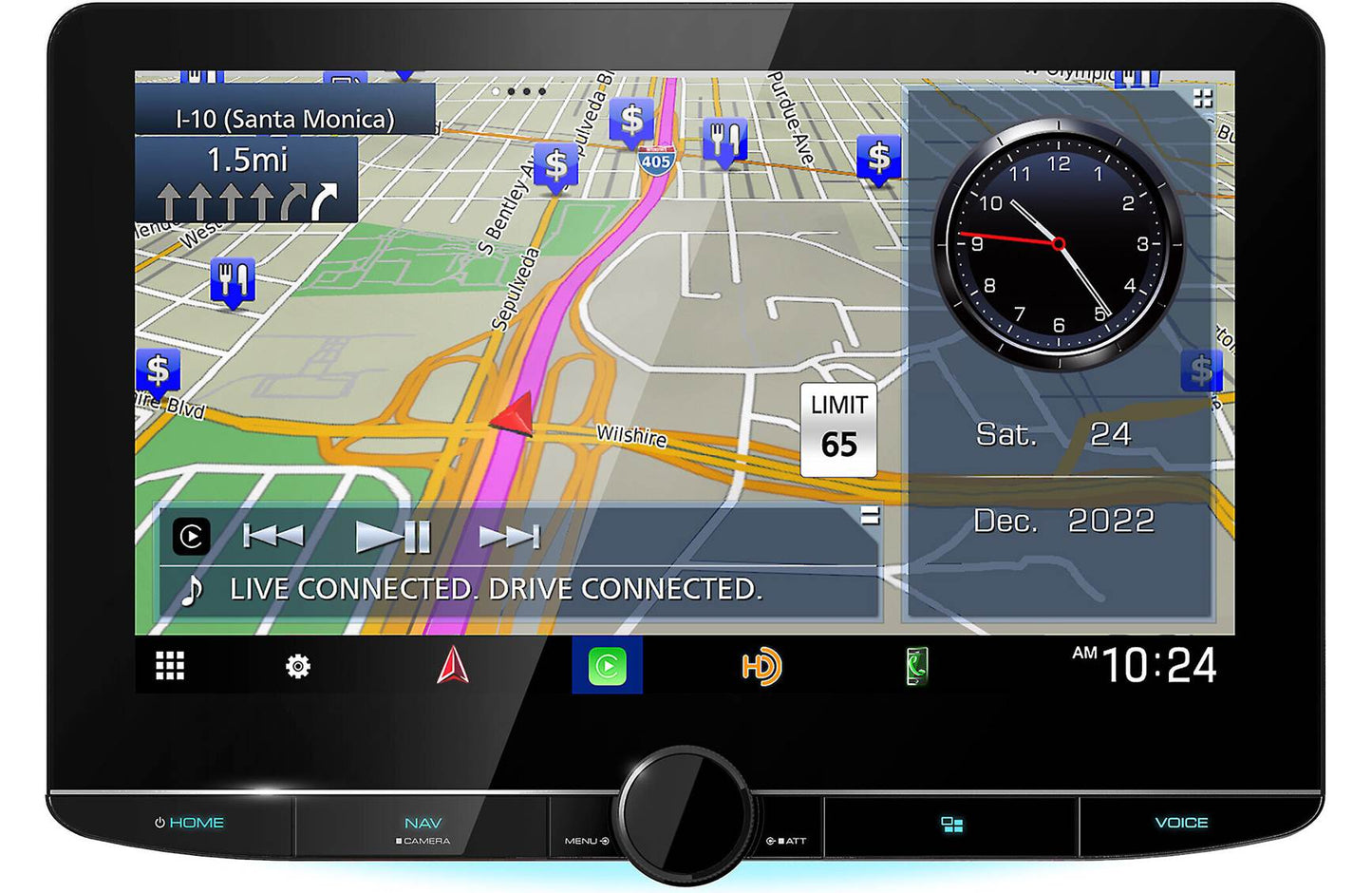 Kenwood DNR1007XR 10.1" Wireless Apple CarPlay Android Auto Car Stereo + SXV300V1 SiriusXM Satellite Tuner