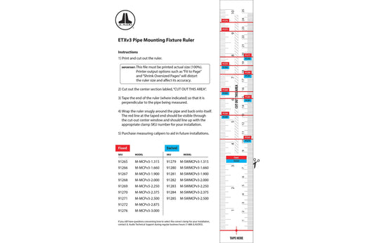 JL Audio Mount Fixture for Enclosed Tower Speaker, Pipe Mounting, 1.315" (M-MCPv3-1.315) - 010-13701-00 (91265)