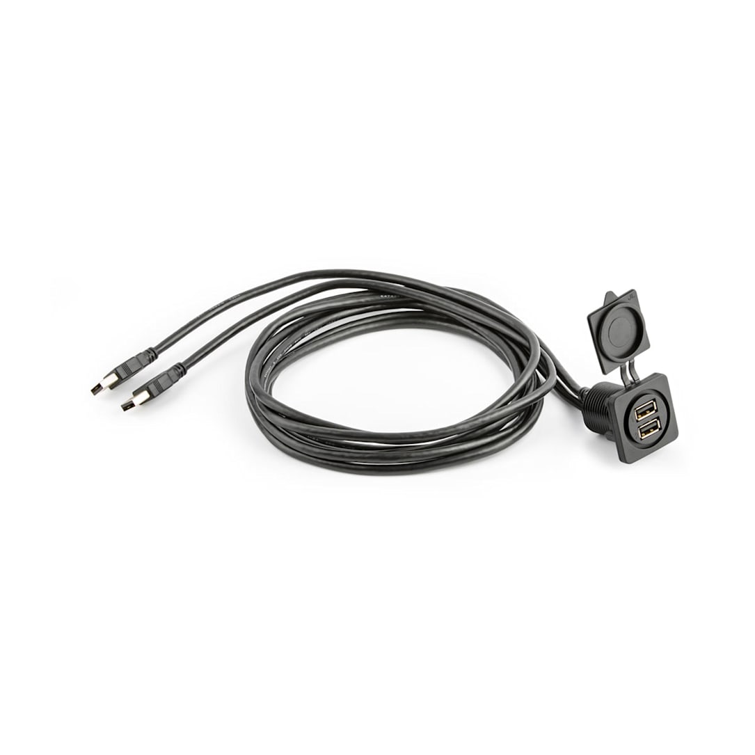 JL Audio Panel-Mount Audio Connector, Dual USB Port for Panel-Mounting (XMD-USB2X-PNL) - 010-13678-00 (90688)