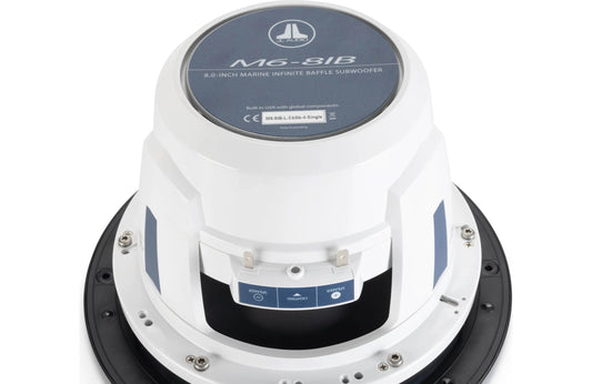 JL Audio M6-8IB-L-SbSb-4 8" 200W Marine Subwoofer w/Black Luxe Grille 010-03868-00 (93769)