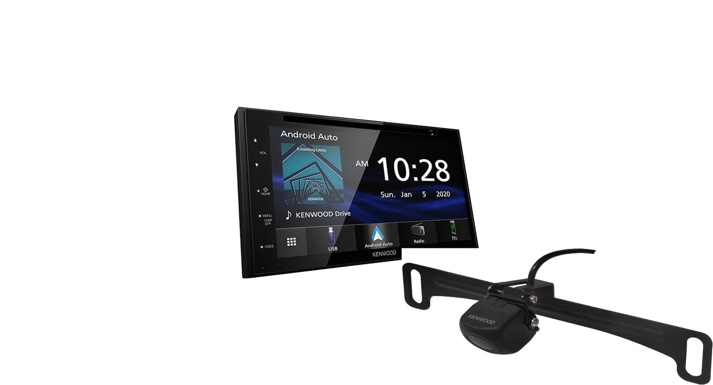 Kenwood DDX5707S 6.8" AM FM BT DVD Car Stereo- Apple CarPlay, Android Auto + CMOS-230LP Backup Camera