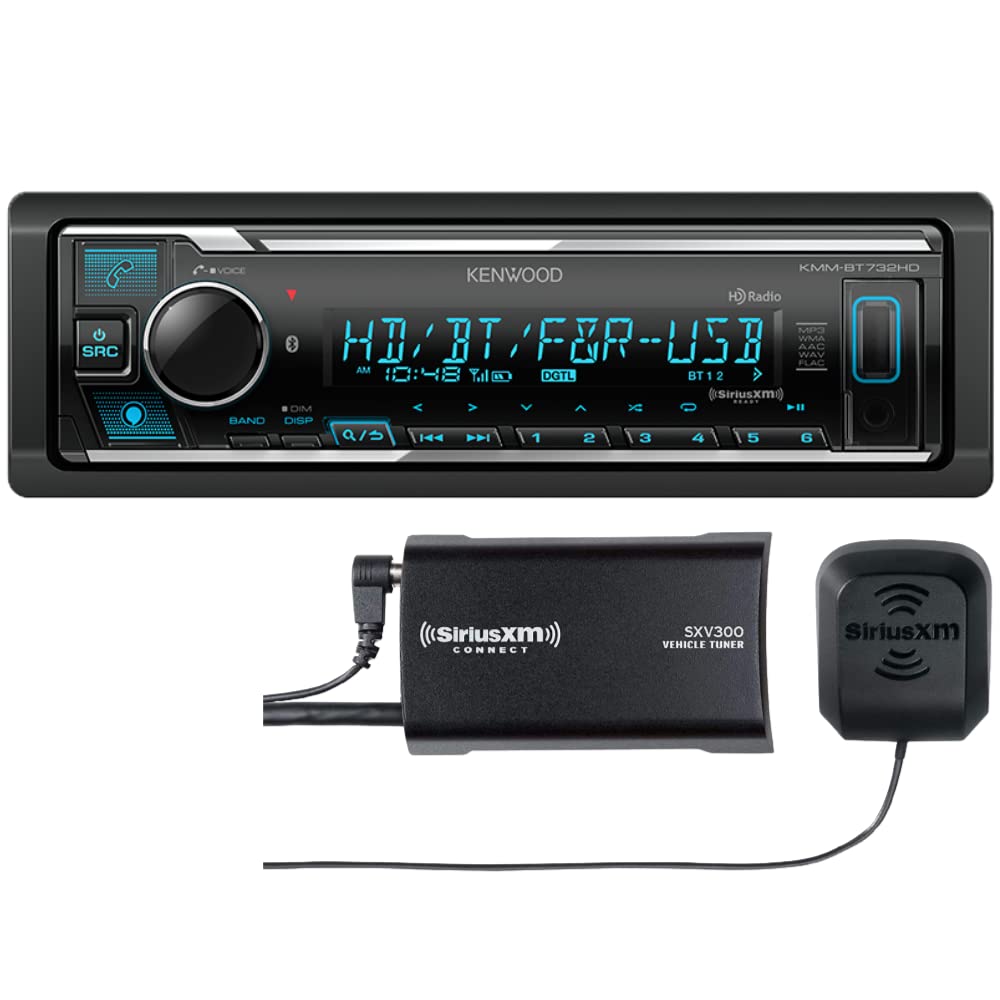 Kenwood KMM-BT732HD Bluetooth Digital Media Car Stereo + SiriusXM Tuner