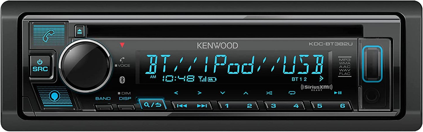 Kenwood KDC-BT382U AM FM CD Receiver, Bluetooth,Alexa, SiriusXM Satellite Tuner