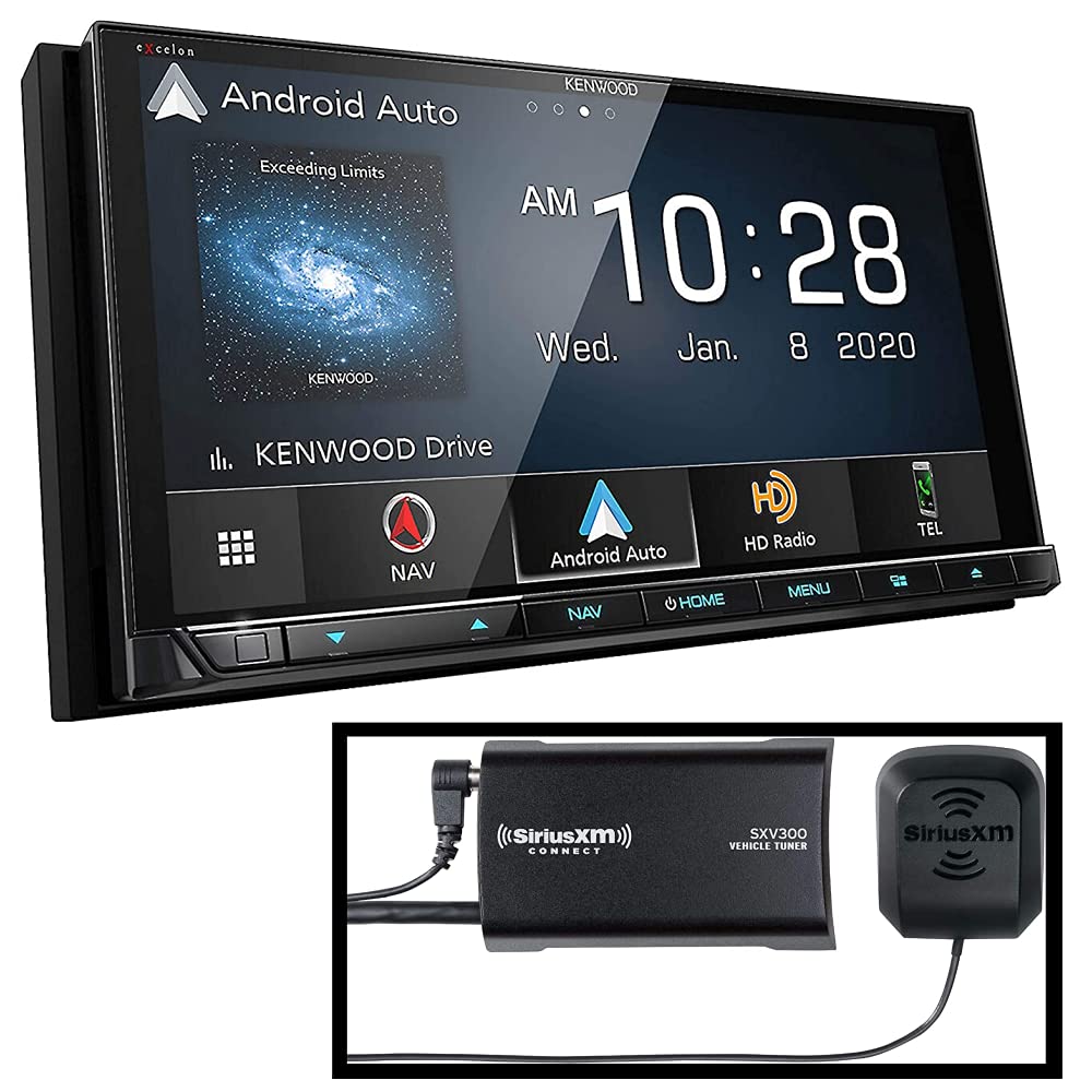Kenwood DNX997XR 6.8" Apple CarPlay Android Auto GPS Car Stereo + SXV300V1 SiriusXM Satellite Tuner