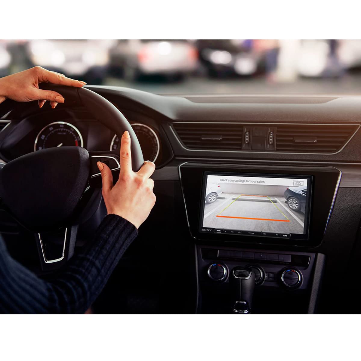 Sony XAV-AX4000 6.95" Wireless Apple CarPlay Android Auto Media Receiver, 14-Band EQ + Backup Camera Bundle