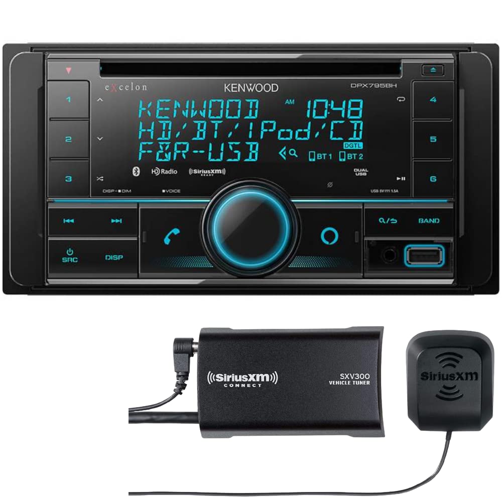 KENWOOD DPX795BH AM FM HD CD Bluetooth Stereo | SiriusXM Satellite Tuner