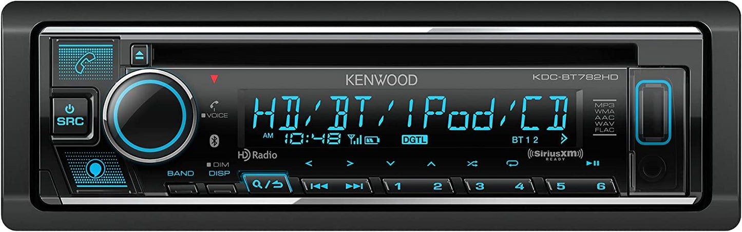 Kenwood KDC-BT782HD AM FM HD CD USB Bluetooth Car Stereo + SXV300V1 SiriusXM Satellite Tuner