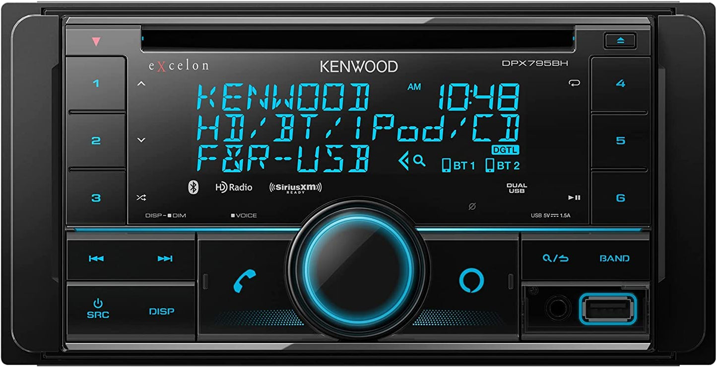 KENWOOD DPX795BH AM FM HD CD Bluetooth Stereo | SiriusXM Satellite Tuner