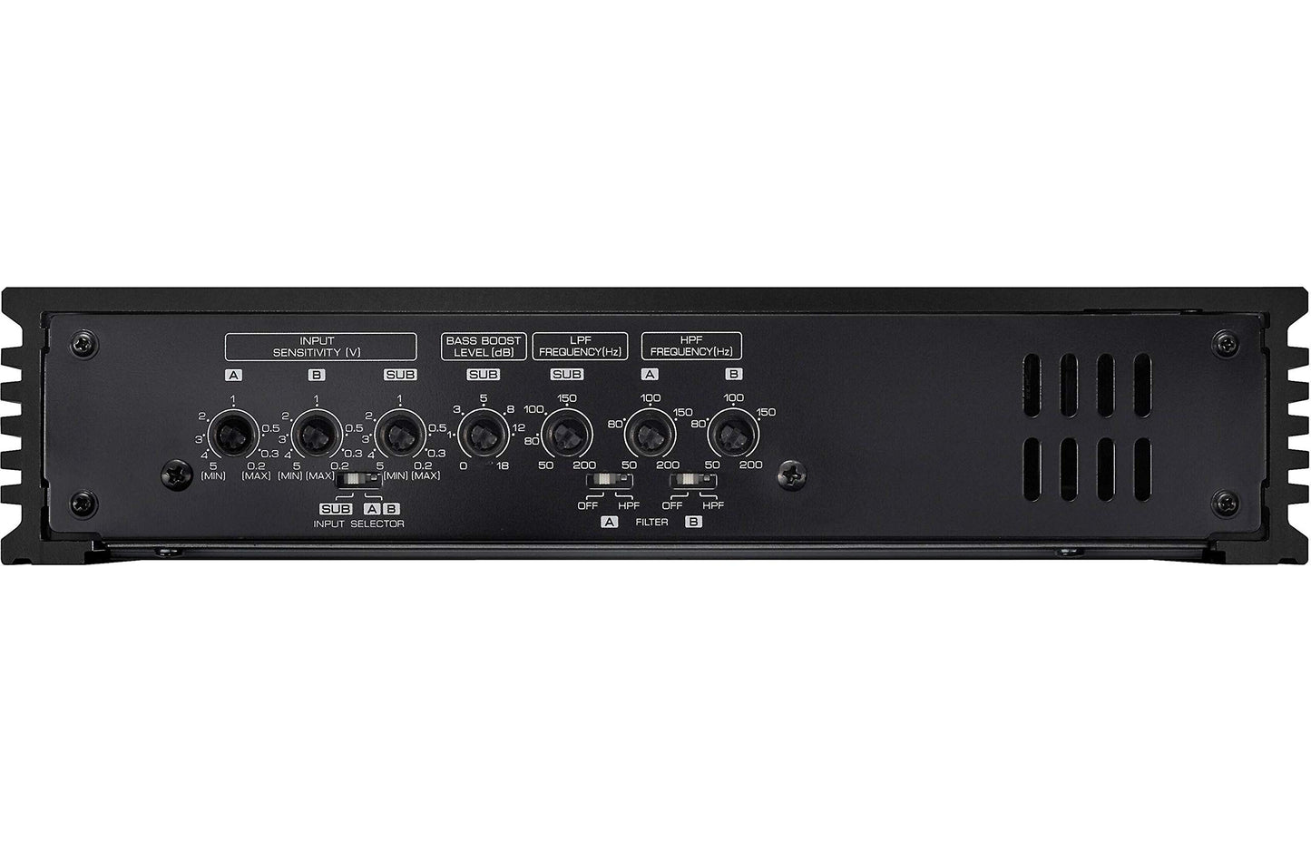 Kenwood X802-5 eXcelon 5 Channel car audio amplifier on a white background