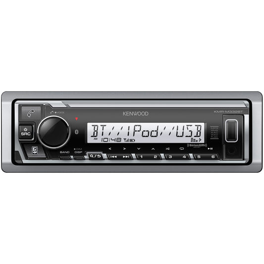 Kenwood KMR-M332BT Marine Boat Stereo - SDIN, AM FM Bluetooth  USB MP3