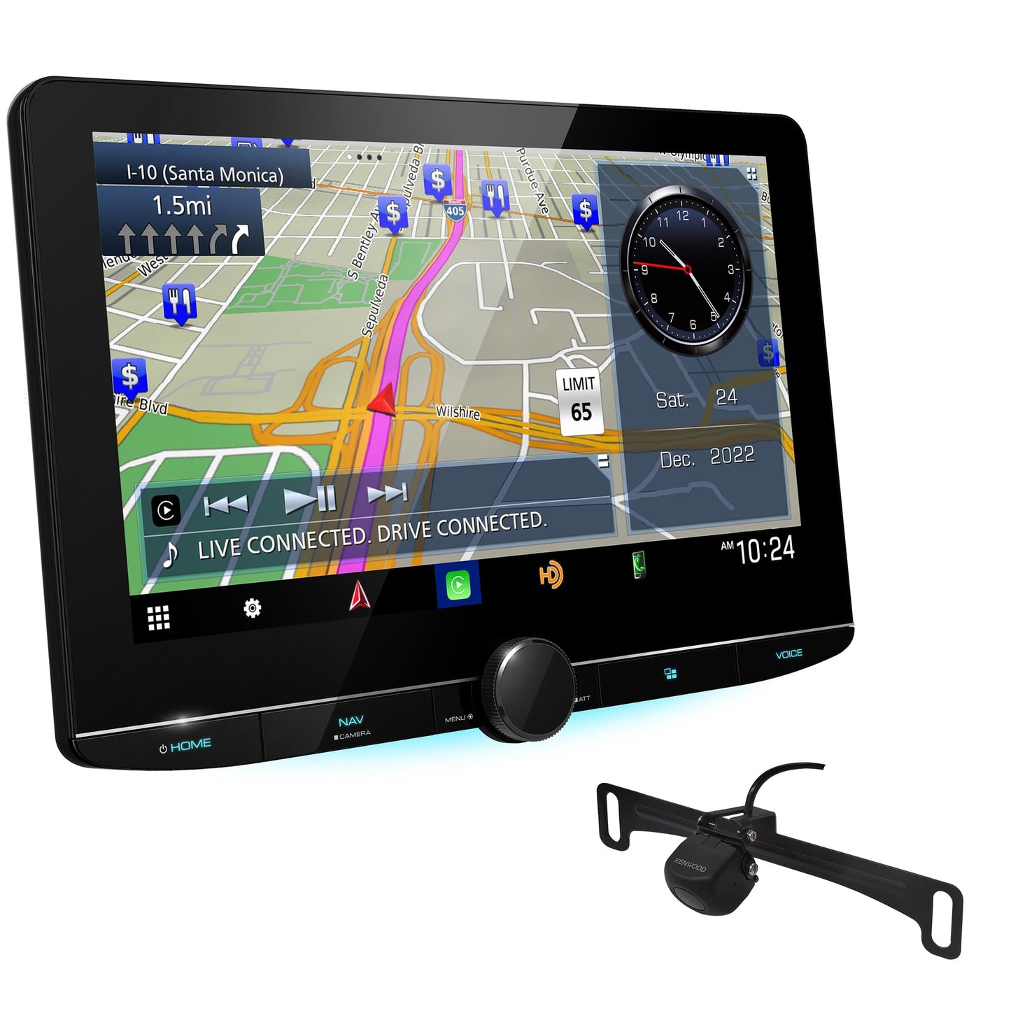 Kenwood DNR1007XR 10.1" Wireless Apple CarPlay Android Auto Car Stereo + CMOS-230LP Backup Camera