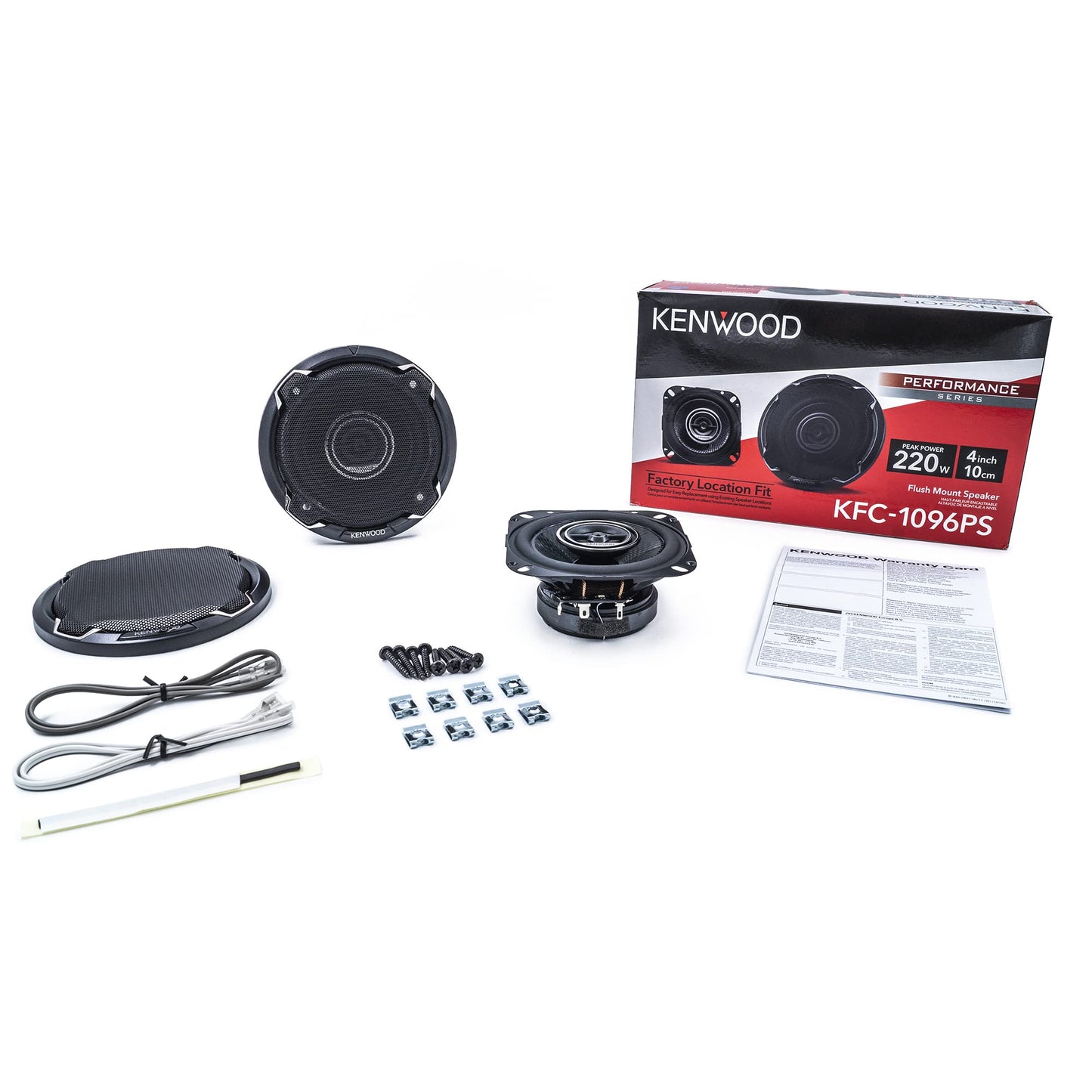 Kenwood KFC-1096PS 4" 2-Way Coaxial Car Speakers 220 Watts Factory Replacement