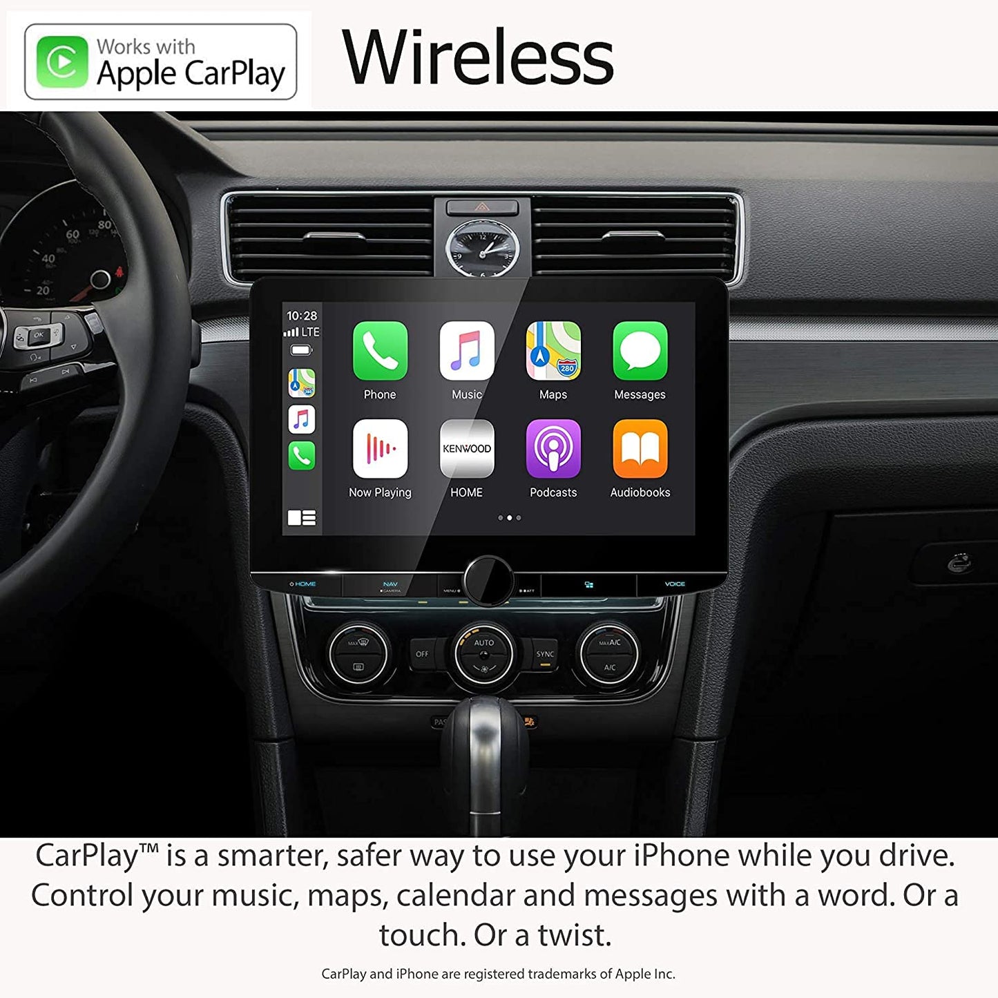 Kenwood DNR1007XR 10.1" Wireless Apple CarPlay Android Auto Car Stereo + CMOS-740HD Backup Camera