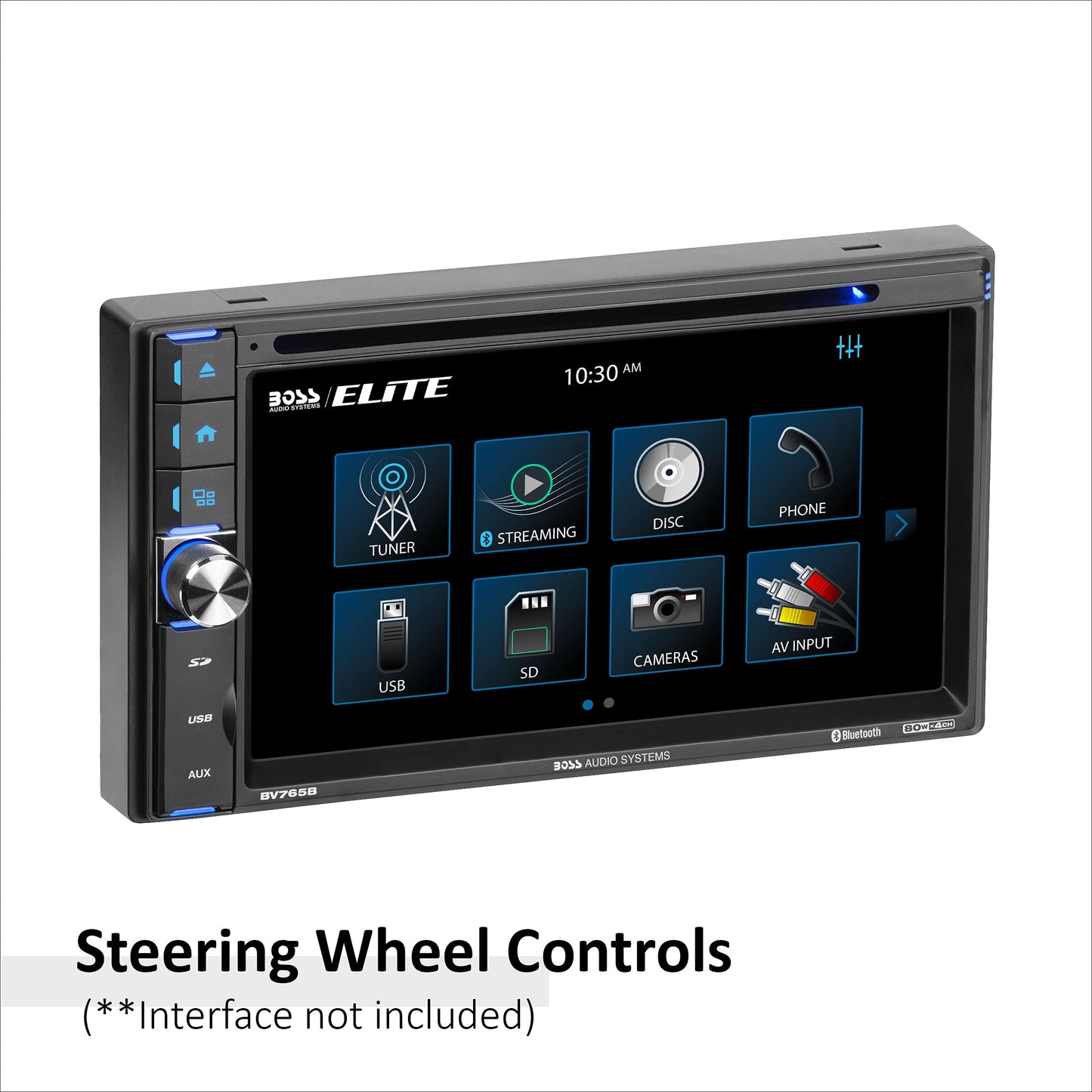 BOSS Audio BV765B 6.5" AM FM Bluetooth USB DVD AUX Car Stereo, Screen Mirroring 80Wx4