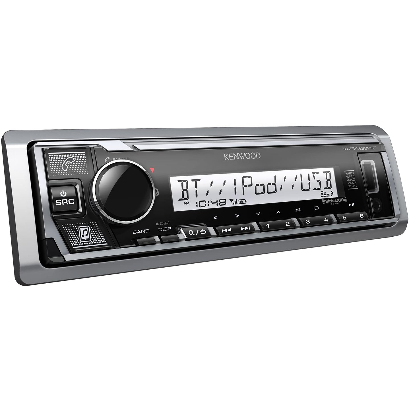 Kenwood KMR-M332BT Marine Boat Stereo - SDIN, AM FM Bluetooth USB MP3