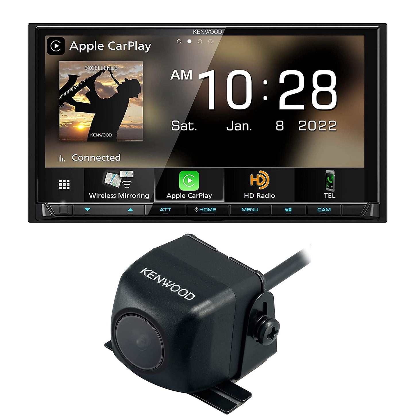 KENWOOD DMX908S 6.95" Touchscreen AM FM BT Stereo + CMOS-230 Backup Camera