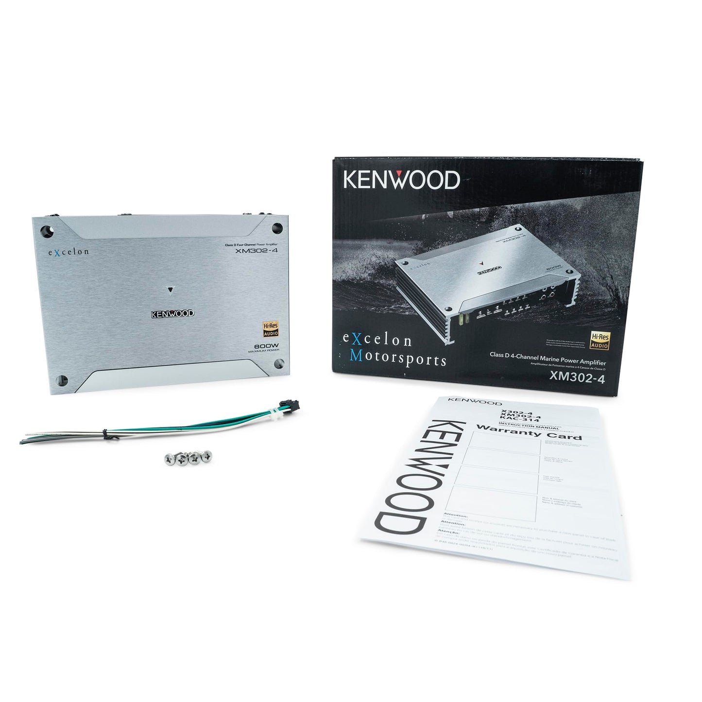 Kenwood XM302-4 Excelon 4-Channel Marine Grade Amplifier for Boats, Cars and UTVs