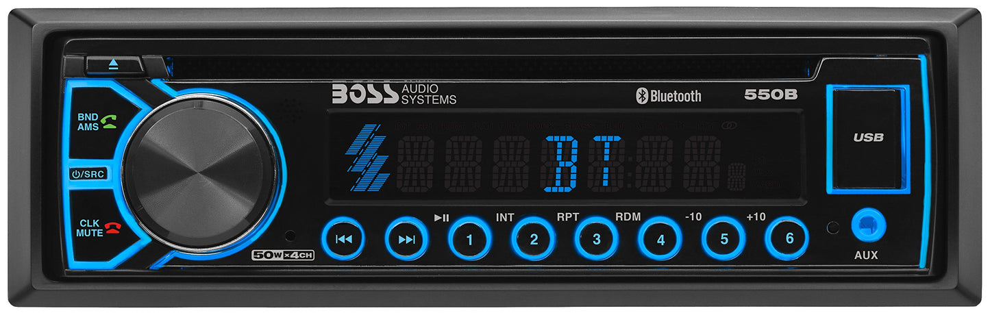 BOSS Audio 550B AM FM CD USB Bluetooth AUX SDIN Car Stereo