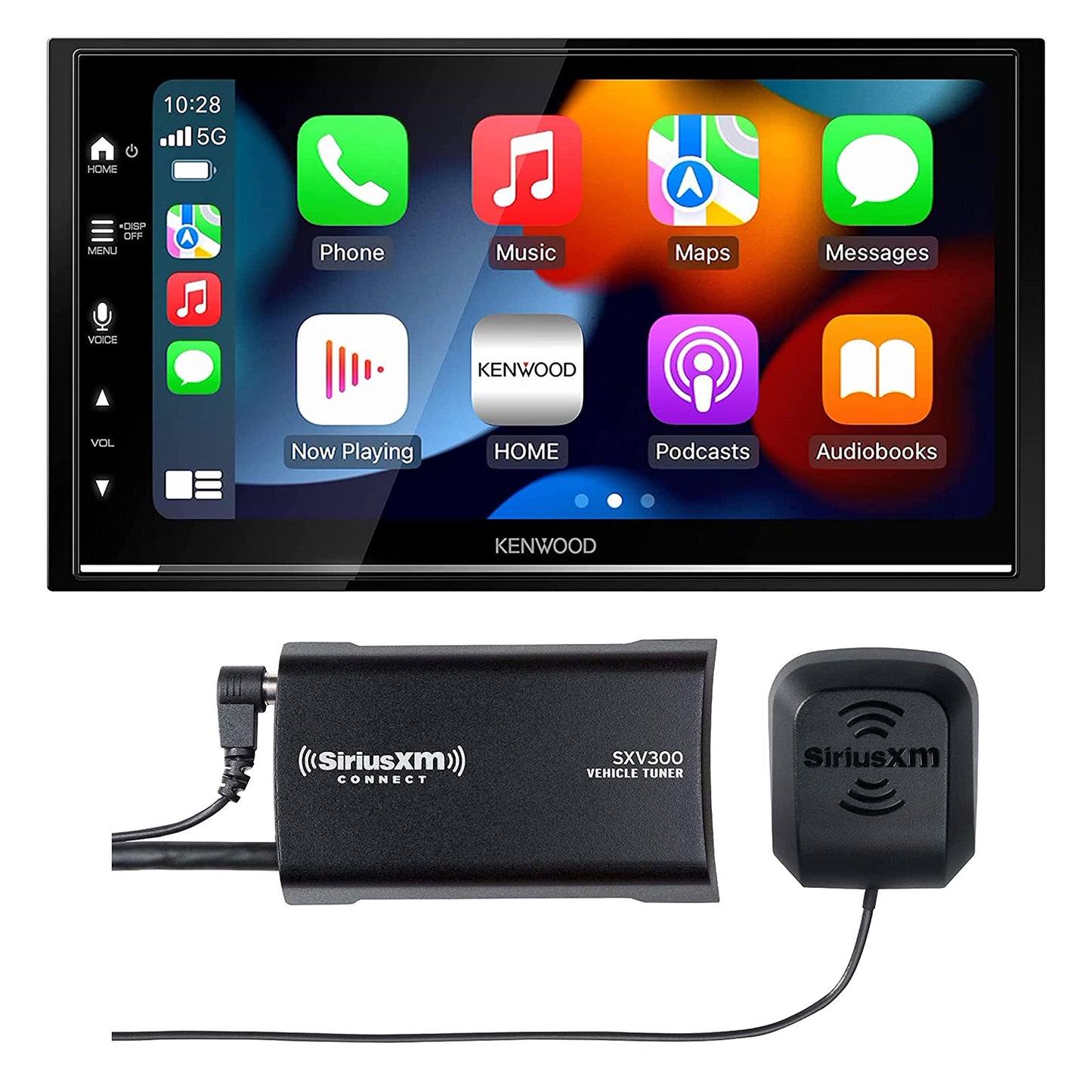 Kenwood DMX8709S 6.8" Touchscreen Car Stereo- Wireless Apple CarPlay, Android Auto + SXV300V1 SiriusXM Satellite Tuner