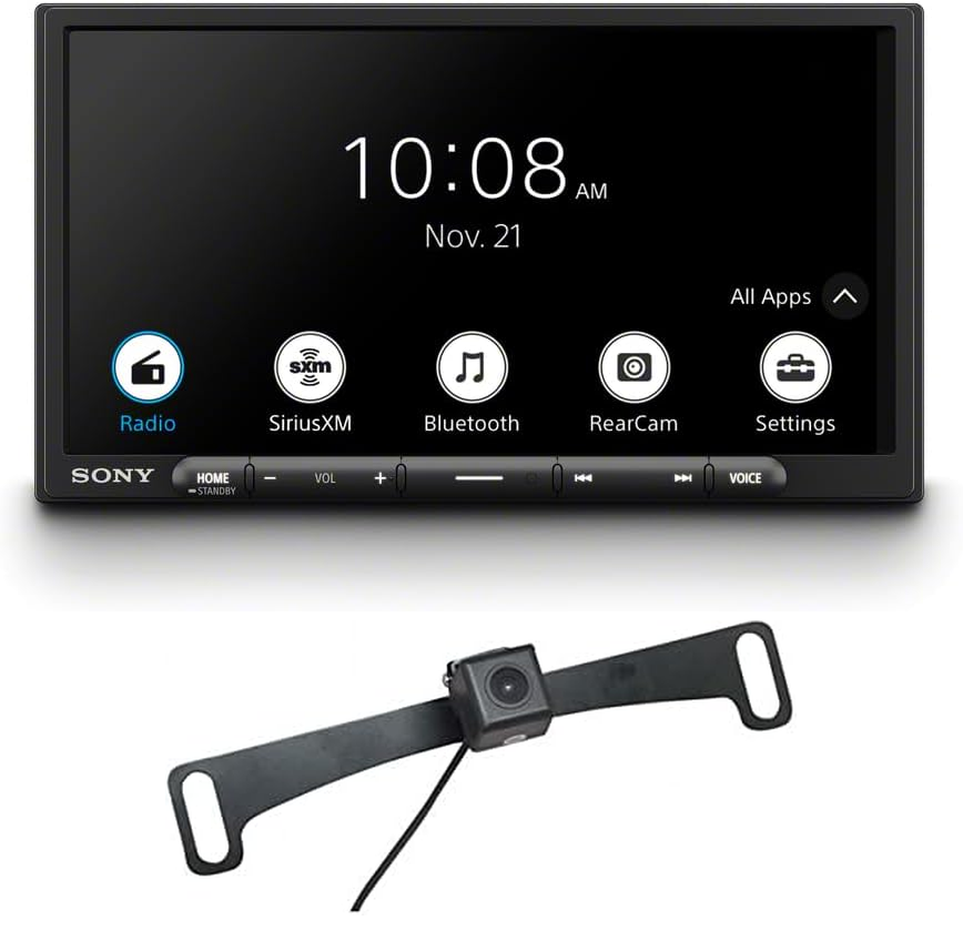 Sony XAV-AX3700 6.95" Media Receiver with Apple CarPlay, Android Auto, WebLink Cast + Backup Camera Bundle
