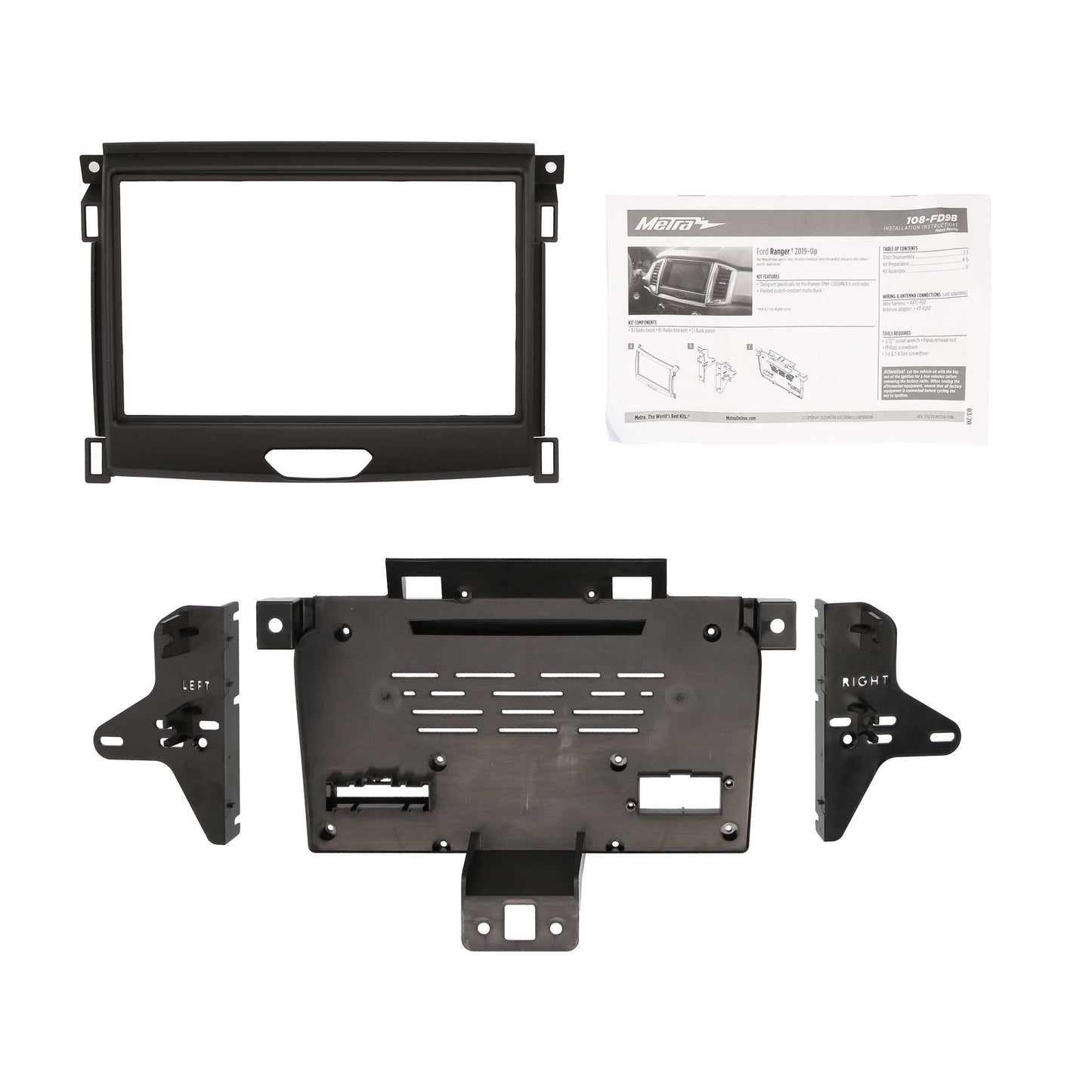 Metra 108-FD9B Pioneer 8-Inch Radio Dash Kit for Ford Ranger 2019-2020