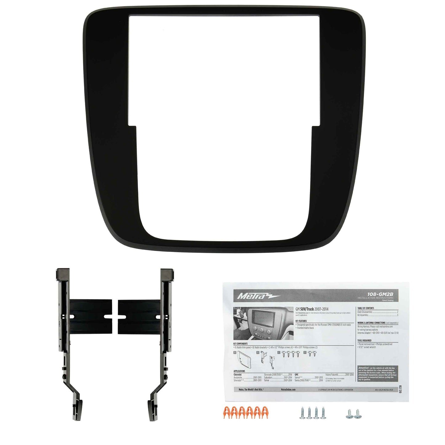 Metra 108-GM2B Pioneer 8-Inch Radio Dash Kit for 2007-2014 GM Trucks SUVs