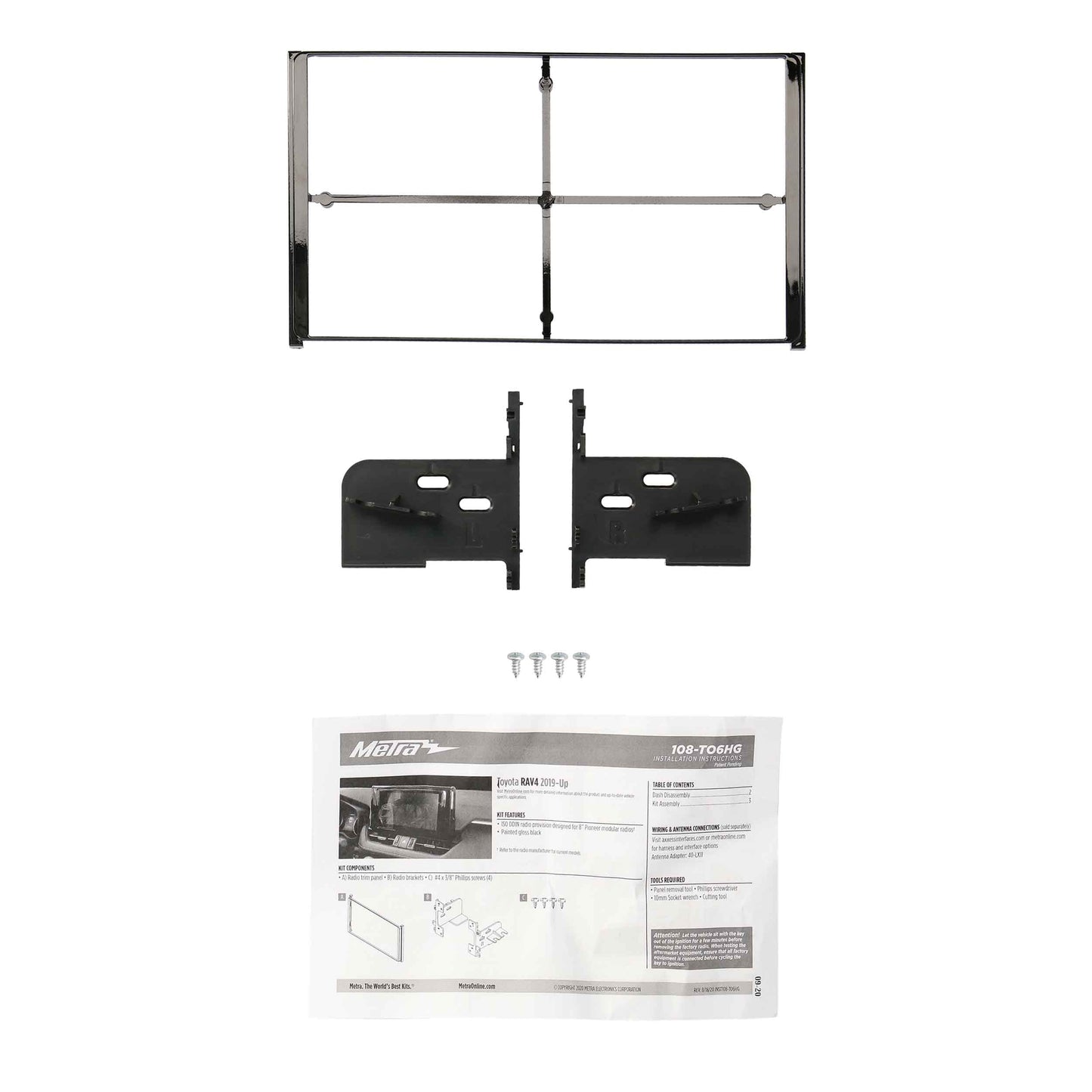 Metra 108-TO6HG Pioneer 8-Inch Dash Kit for 2019-2024 Toyota RAV4