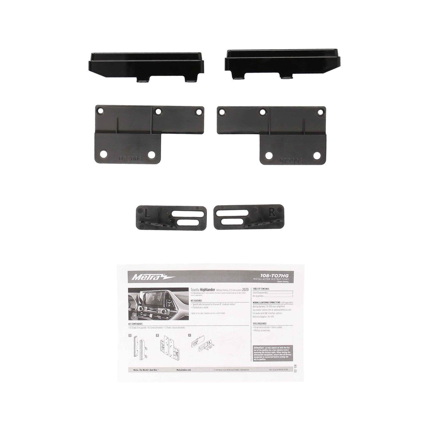 Metra 108-TO7HG Pioneer 8-Inch Dash Kit for Toyota Highlander