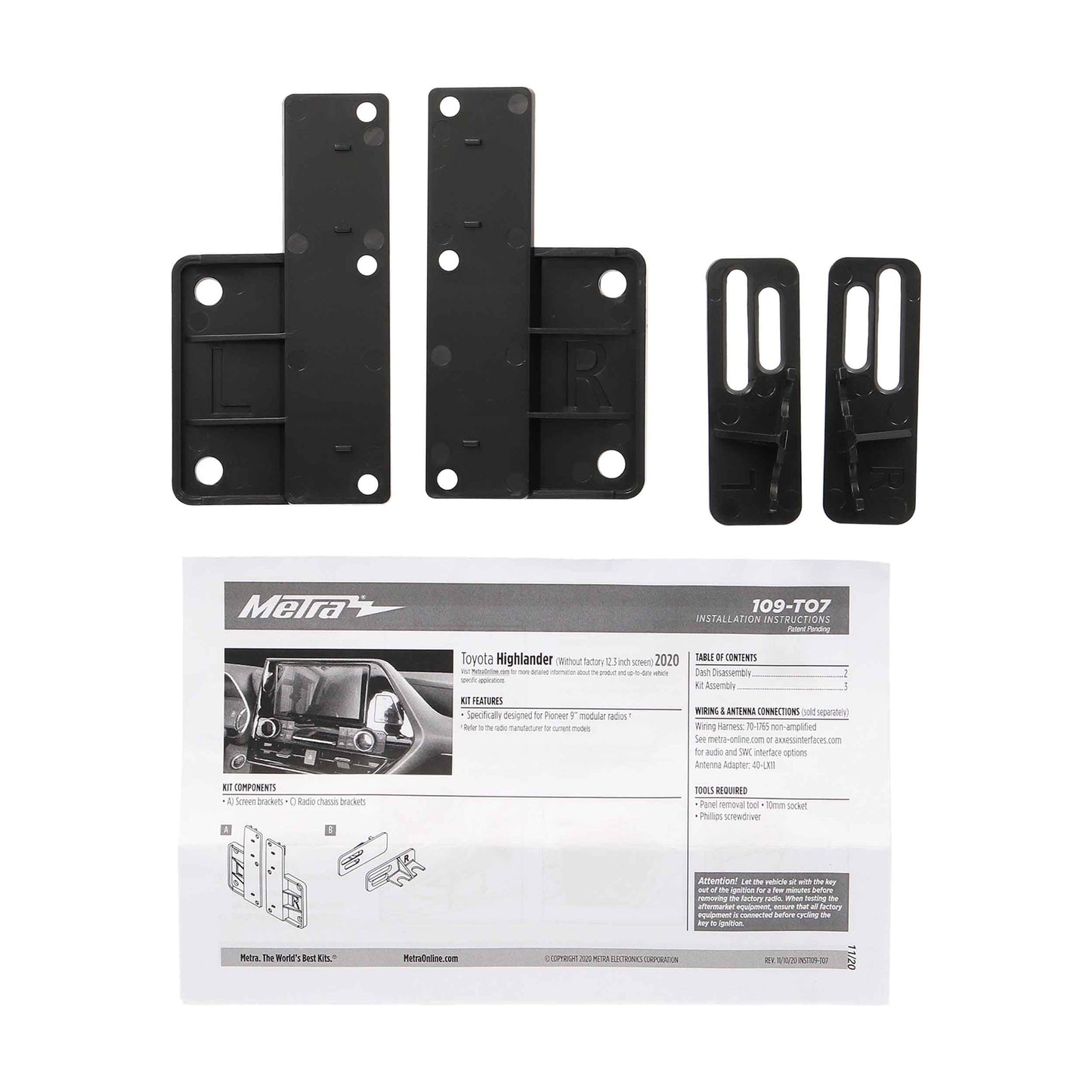Metra 109-TO7 Pioneer 9-Inch Dash Kit for 2020-2023 Toyota Highlander
