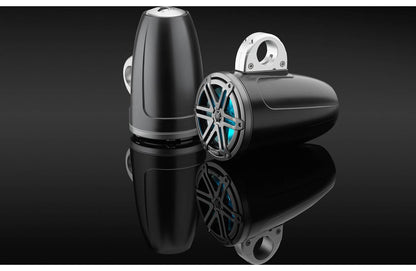 JL Audio M3-770ETXv3-Sb-S-Gm-i 7.7" RGB LED Tower Coaxial System, Gray Sport Grilles 93537