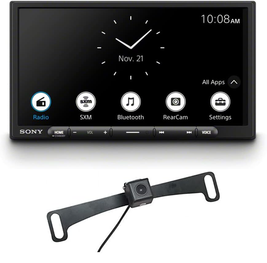 Sony XAV-AX4000 6.95" Wireless Apple CarPlay Android Auto Media Receiver, 14-Band EQ + Backup Camera Bundle