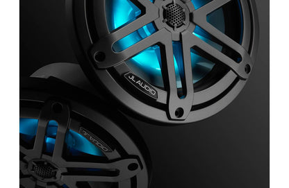 JL Audio M3-770X-S-Gm-i 7.7-inch (196 mm) Marine Coaxial Speakers, Gray Sport Grilles, RGB LED Lighting 93521