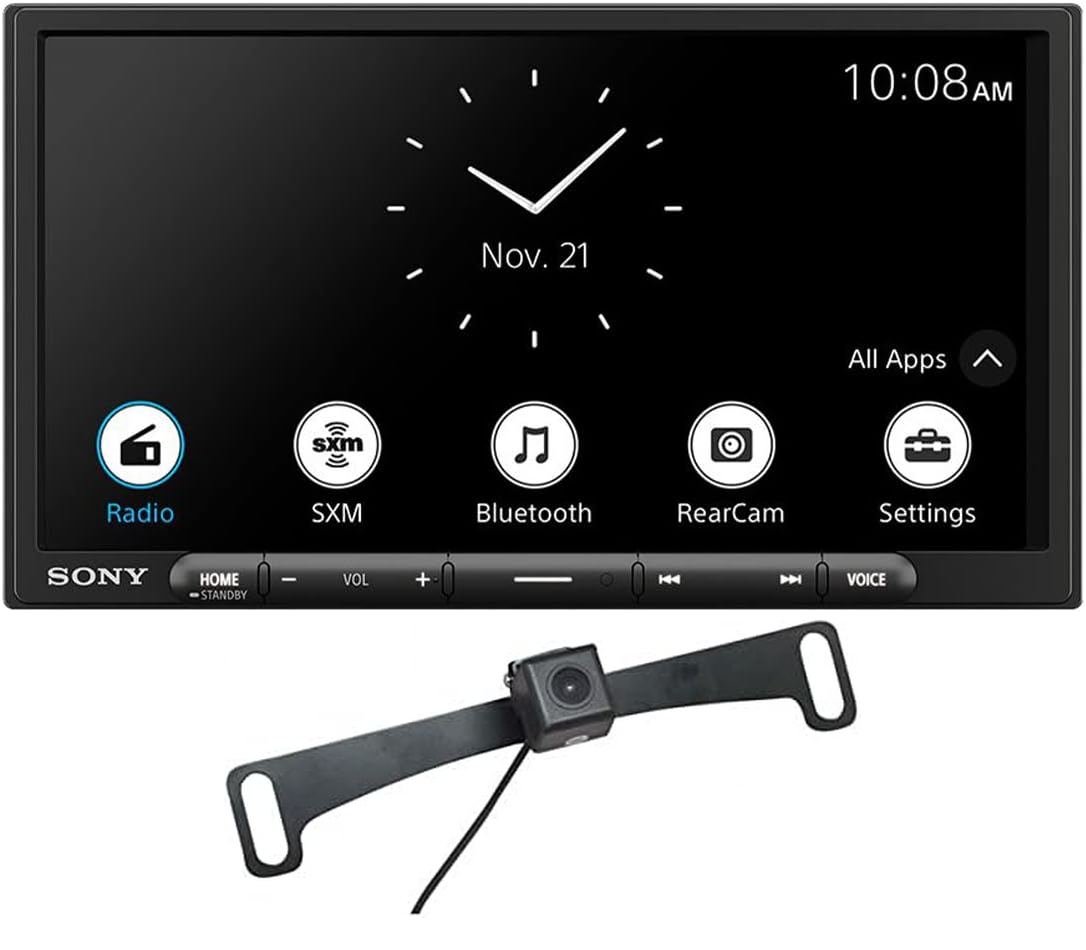 Sony XAV-AX6000 6.95" Wireless Apple CarPlay Android Auto Media Receiver, HDMI, USB-C, LDAC + Backup Camera Bundle
