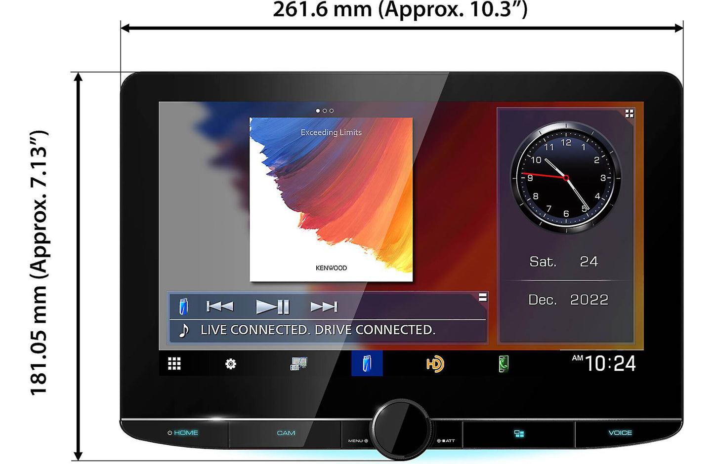 Kenwood DMX1057XR 10.1" Wireless Apple CarPlay Android Auto Car Stereo + CMOS-320LP Camera