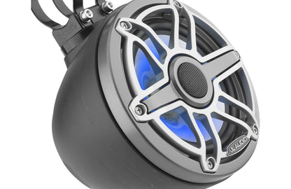 JL Audio M6-650VEX-Mb-S-GmTi-i 6.5-inch Lighted Tower Coaxial Speakers, Titanium Sport Grilles 93411